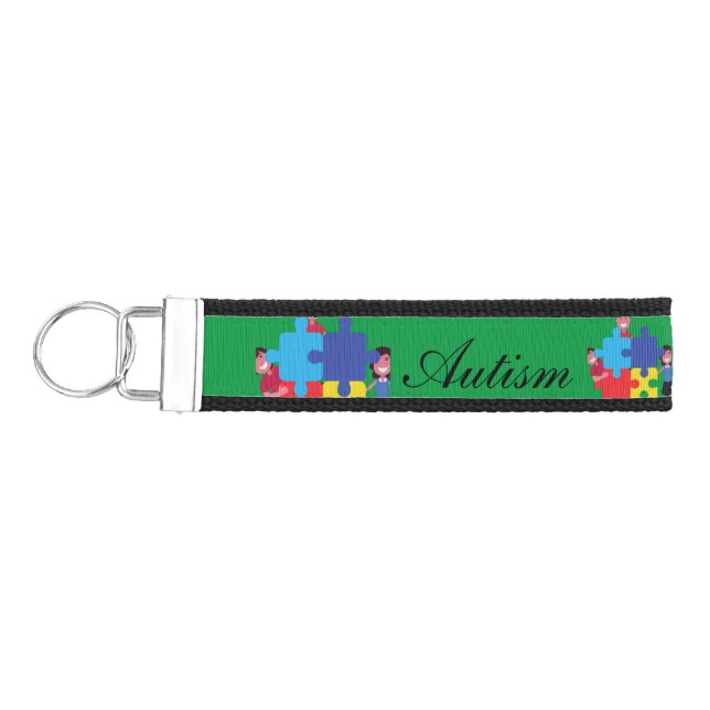 autism wrist key chain.  keychain (Keys on Left)