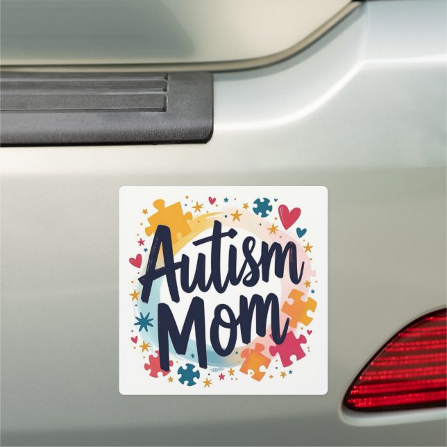 AutismMom - 7" x 7" Square Car Magnet (In Situ)