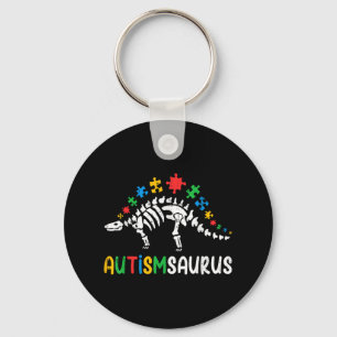 Autismsaurus Dinosaur Boys Kids Toddler Autism Awa Keychain