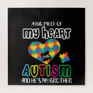 Autistic A Big Piece My Heart Has Autism Jigsaw Puzzle