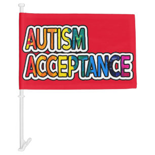 Autistic Acceptance   Red Instead Car Flag