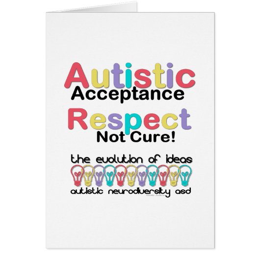 Autistic Acceptance Respect Not Cure Cards (Front)