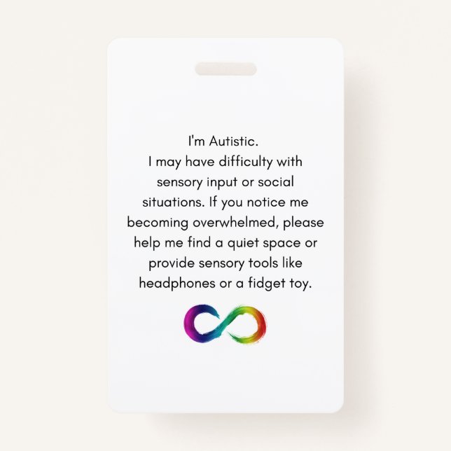 Autistic Accommodation Badge (Front)