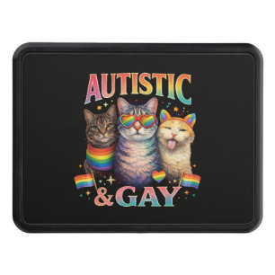 Autistic And Gay Funny Cat Hitch Cover