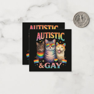 Autistic And Gay Funny Cat Note Card