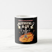 Autistic and Gay Skeleton Funny Autism Awareness Coffee Mug