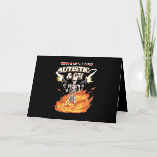 Autistic and Gay Skeleton Funny Autism Awareness Letterpress Thank You Card