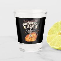 Autistic and Gay Skeleton Funny Autism Awareness Shot Glass