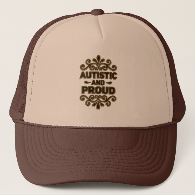 Autistic and Proud Vintage Trucker Hat (Front)