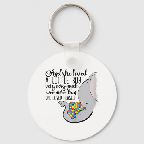 Autistic  And She Loved A Little Boy Very Much Keychain