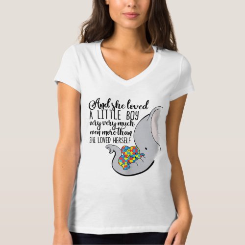 Autistic  And She Loved A Little Boy Very Much T_Shirt