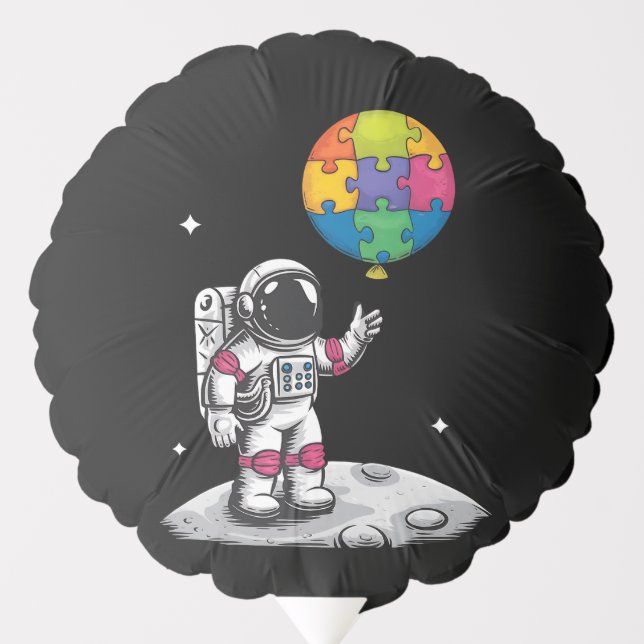 Autistic Astronaut Balloon Space Autism Awareness (Front)