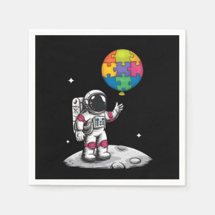 Autistic Astronaut Balloon Space Autism Awareness Napkins