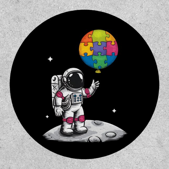 Autistic Astronaut Balloon Space Autism Awareness Patch (Front)