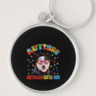 Autistic | Australian Cattle Mom Puzzle Piece Keychain