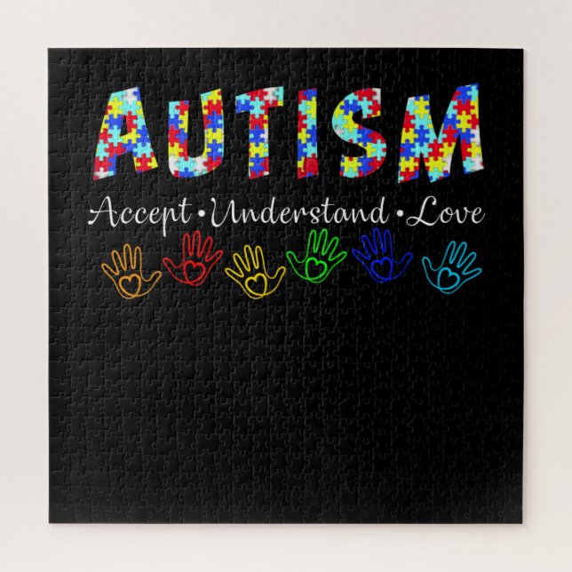 Autistic | Autism Accept Understand Love Jigsaw Puzzle (Vertical)