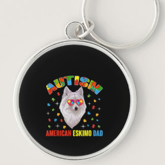 Autistic | Autism American Eskimo Dad Puzzle Piece Keychain