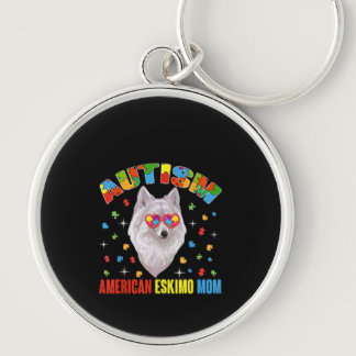 Autistic | Autism American Eskimo Mom Puzzle Piece Keychain