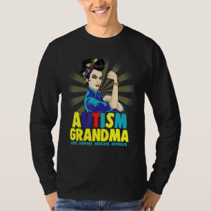 Autistic Autism Awareness Grandma Strong Shirts Wo