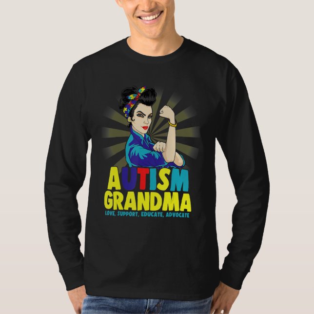 Autistic Autism Awareness Grandma Strong Shirts Wo (Front)