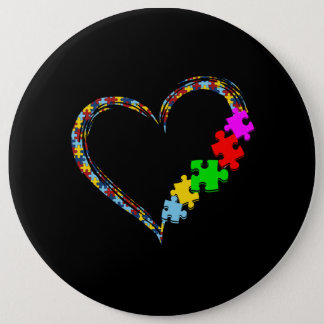 Autistic | Autism Awareness Heart Puzzle Piece Button