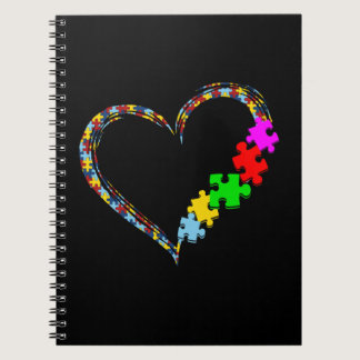 Autistic | Autism Awareness Heart Puzzle Piece Notebook