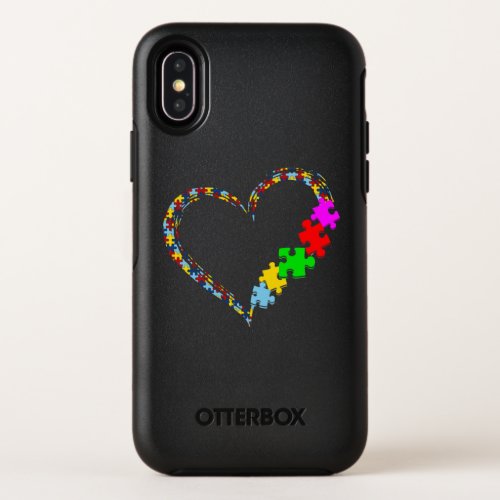 Autistic  Autism Awareness Heart Puzzle Piece OtterBox Symmetry iPhone X Case