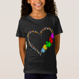 Autistic Autism Awareness Heart Puzzle Piece T-Shirt