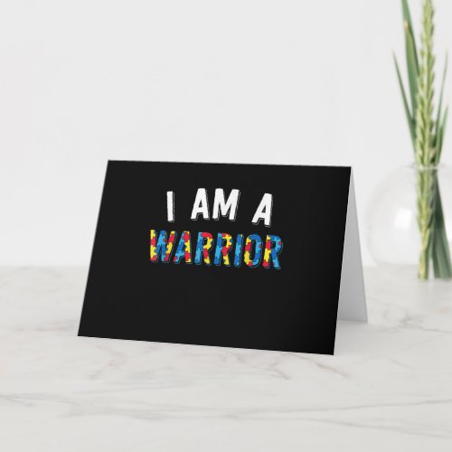 Autistic  Autism Awareness I Am Warrior Puzzle Card