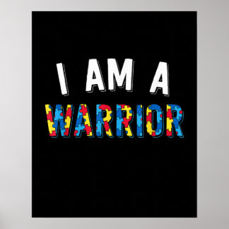 Autistic | Autism Awareness I Am Warrior Puzzle Poster