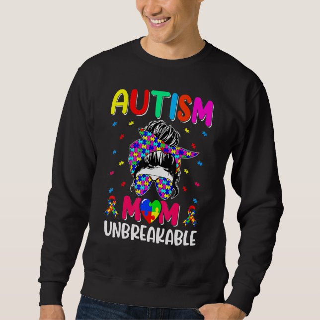 Autistic Autism Awareness Mom Life Shirt Women Ble (Front)