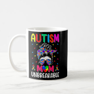Autistic Autism Awareness Mom Life Women Bleached  Coffee Mug