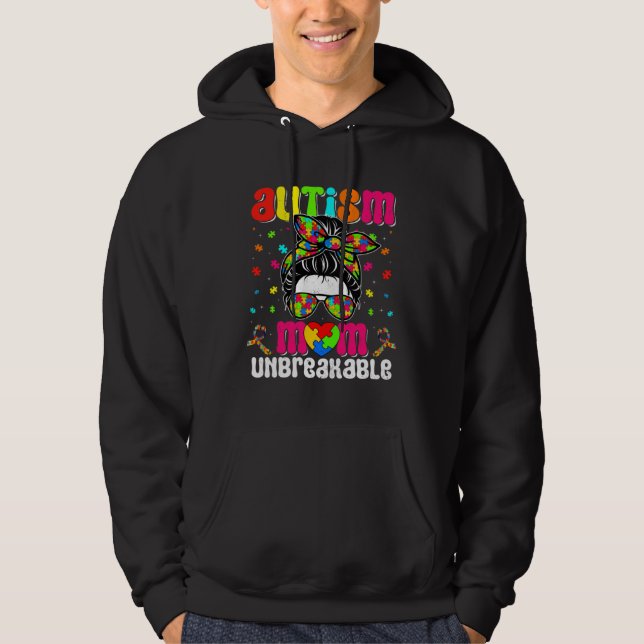 Autistic Autism Awareness Mom Life Women Cute Moth Hoodie (Front)