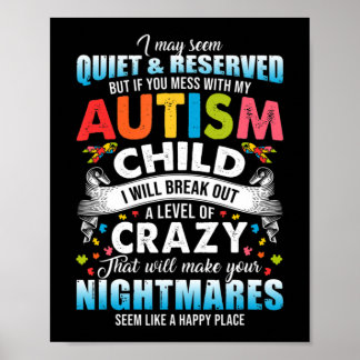 Autistic Autism Awareness Puzzle Pieces Proud Auti Poster
