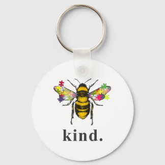 Autistic | Autism Be Kind Beekeeper Puzzle Piece Keychain