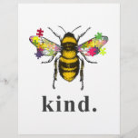 Autistic | Autism Be Kind Beekeeper Puzzle Piece Letterhead<br><div class="desc">Autistic | Autism Be Kind Beekeeper Puzzle Piece</div>