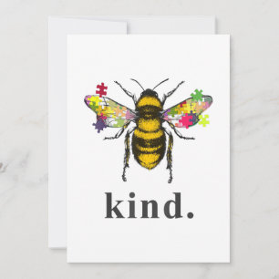 Autistic   Autism Be Kind Beekeeper Puzzle Piece Thank You Card