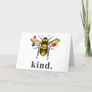 Autistic   Autism Be Kind Beekeeper Puzzle Piece Thank You Card