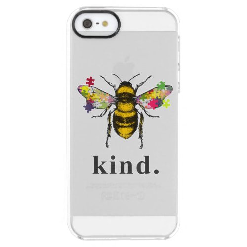 Autistic  Autism Be Kind Beekeeper Puzzle Piece Clear iPhone SE55s Case