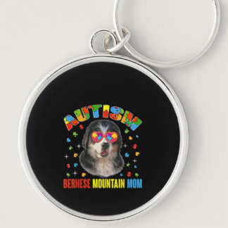 Autistic | Autism Bernese Mountain Dog Mom Puzzle Keychain