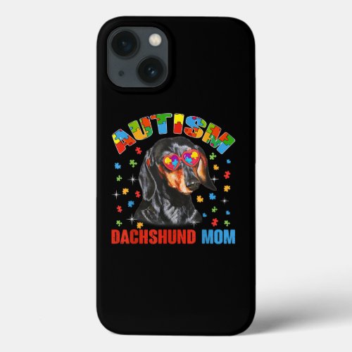 Autistic  Autism Dachshund Dog Mom Puzzle Piece iPhone 13 Case