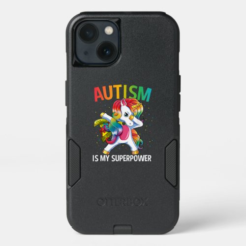 Autistic  Autism Is My Superpower Dabbing Unicorn iPhone 13 Case