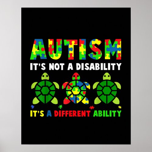Autistic  Autism Its Not A Disability Poster