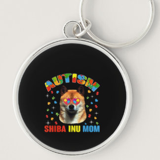 Autistic | Autism Shiba Inu Mom Puzzle Piece Keychain