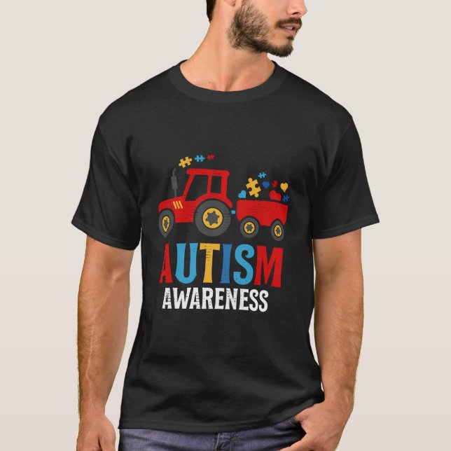 Autistic Autism Train Tractor T-Shirt (Front)