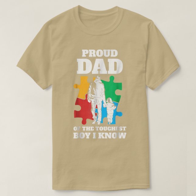 Autistic Awareness Month Mens Proud Autism Dad Son T-Shirt (Design Front)