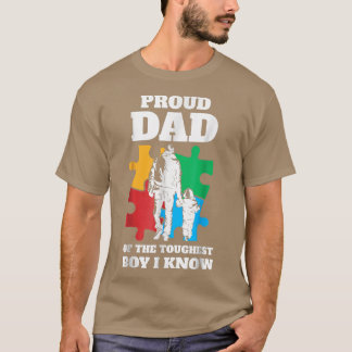 Autistic Awareness Month Mens Proud Autism Dad Son T-Shirt