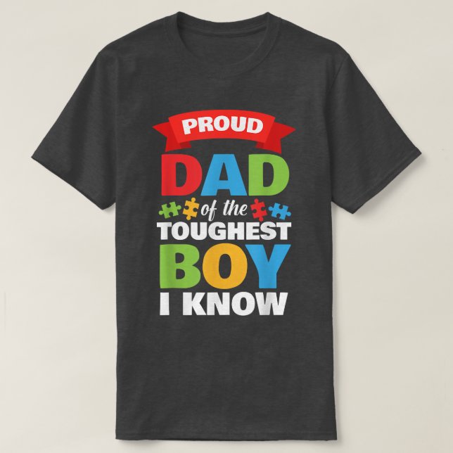 Autistic Awareness Month Mens Proud Autism Dad Son T-Shirt (Design Front)