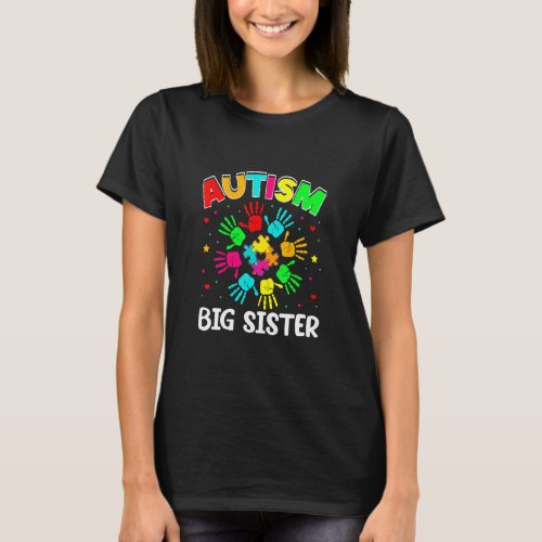 Autistic Big Sister Puzzle Support Family Autism A T_Shirt