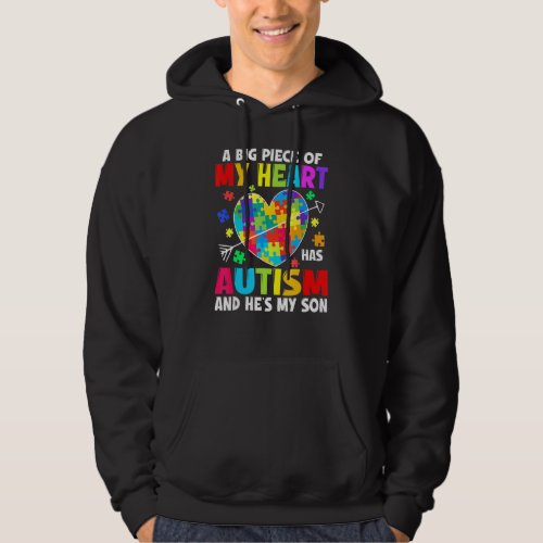 Autistic Boy Piece My Heart Has Autism Hes My Son Hoodie